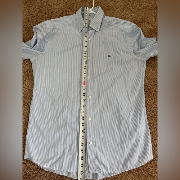 Lacoste Men’s Button Up Slim Fit Size 40 Striped Long Sleeve - Picture 5 of 5